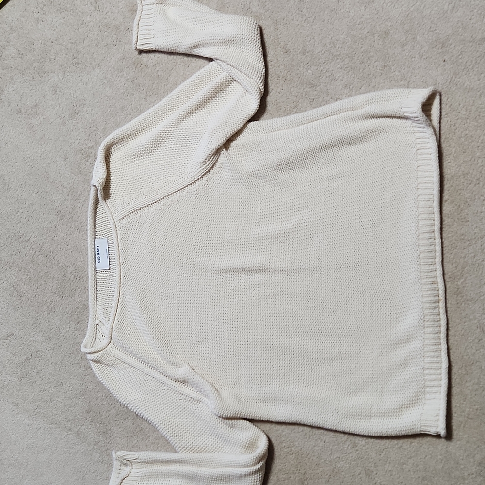 Old Navy Big Looped Sweater Cream - Large